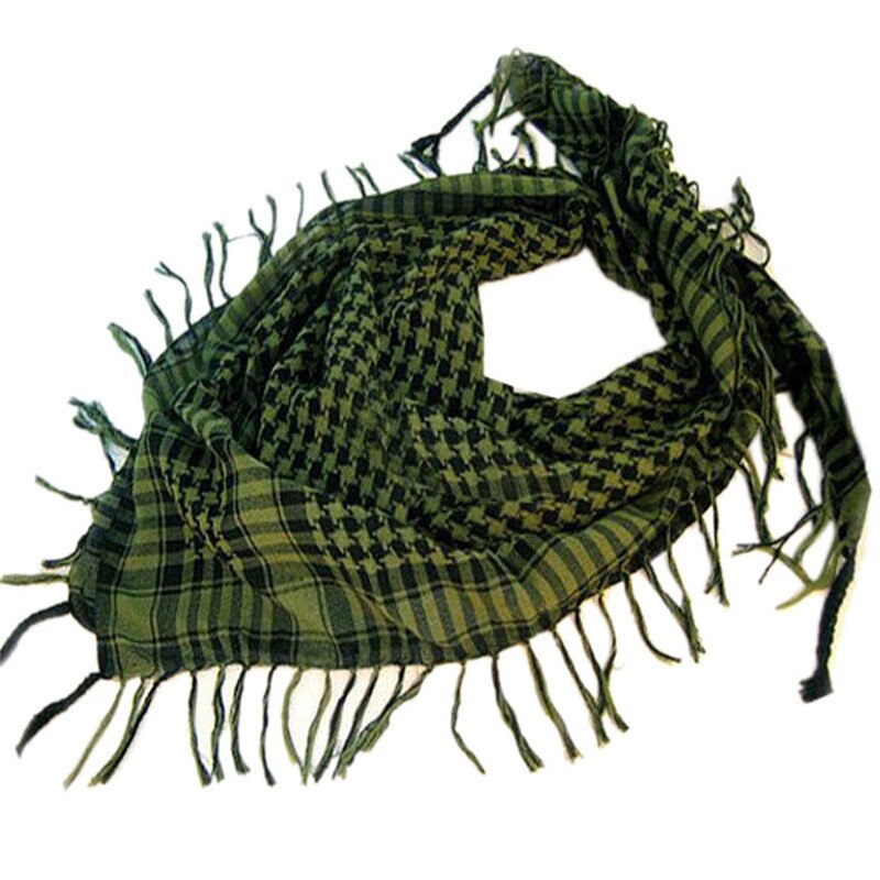 Forår 1pc unisex kvinder mænd arabiske shemagh keffiyeh palæstinens tørklæde sjal wrap plaid tørklæde til kvinder  #vc7: Grøn