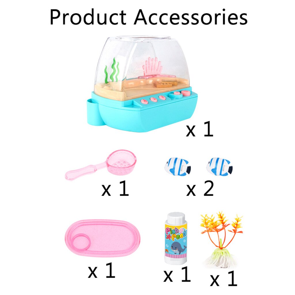 Children's Simulation Electric Fish Tank Toy Set Aquarium fish toys Furniture Toys Interesting Kids Aquarium Electric Fishs Tan