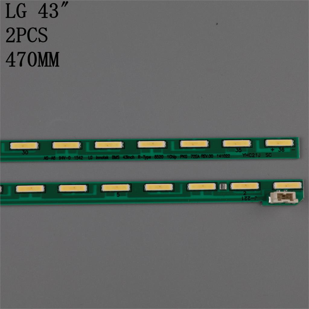 Kit 2 Stuks 36LED 47Cm Led Strip Voor Lg 43LF5400 43LF5900 MAK63207801 G1GAN01-0794A G1GAN01-0793A 43Inch Fhd R L MAK63207801A