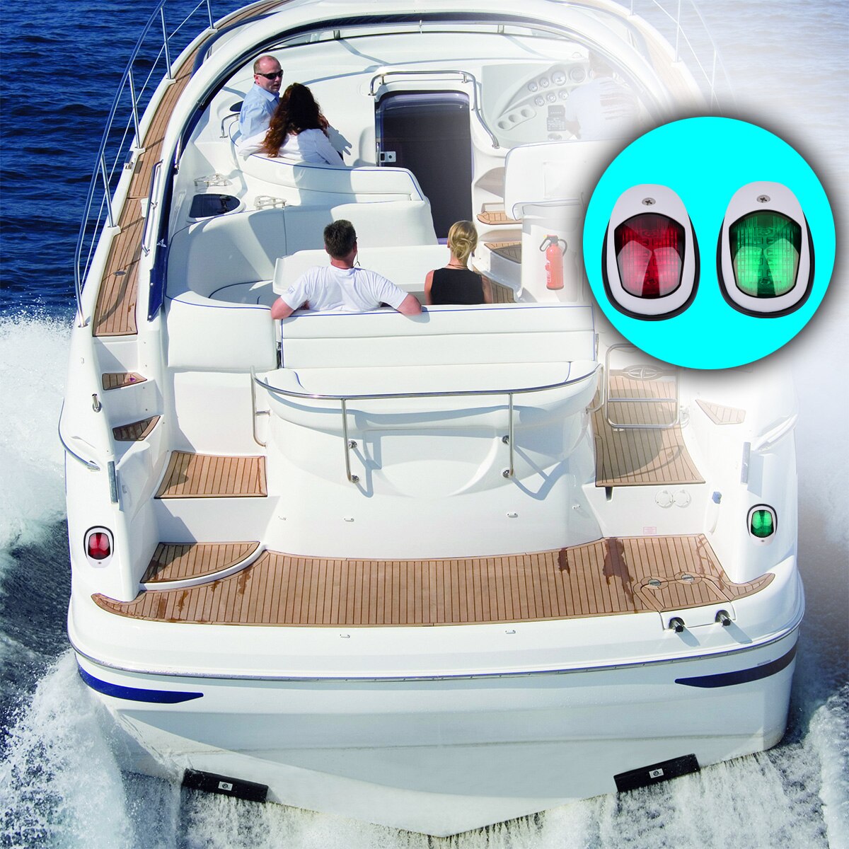 2 Pcs Sail Signal Light Navigation Light With Red Green Bow Waterproof LED Marine Boat Marine Indicator Ship Warning Light