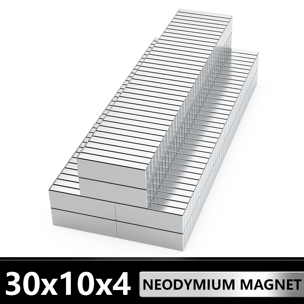 2 ~ 100 Stück 30 x 10 x 4 mm leistungsstarker Magnetblock für Kühlschrank, DIY-Projekte, Wissenschaft und Büro, Kühlschrankmagnet