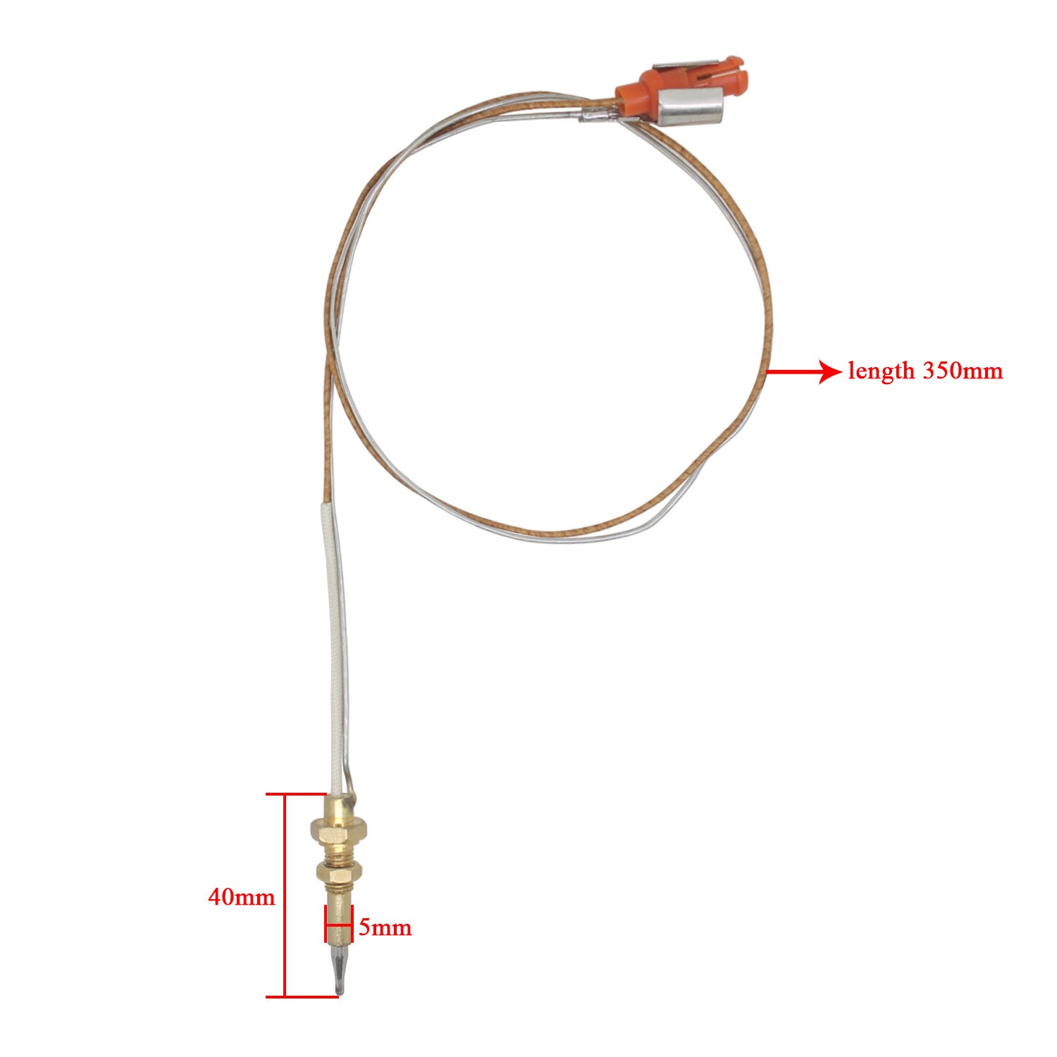 Gashaard Thermokoppel Kachel Onderdelen Temperatuur Sensor Staaf 40 45Mm Lijn 35Cm Bakplaat: 40mm
