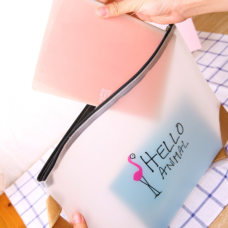 A4 envelope portable transparent envelope PVC zipper test kit file cover school and office supplies