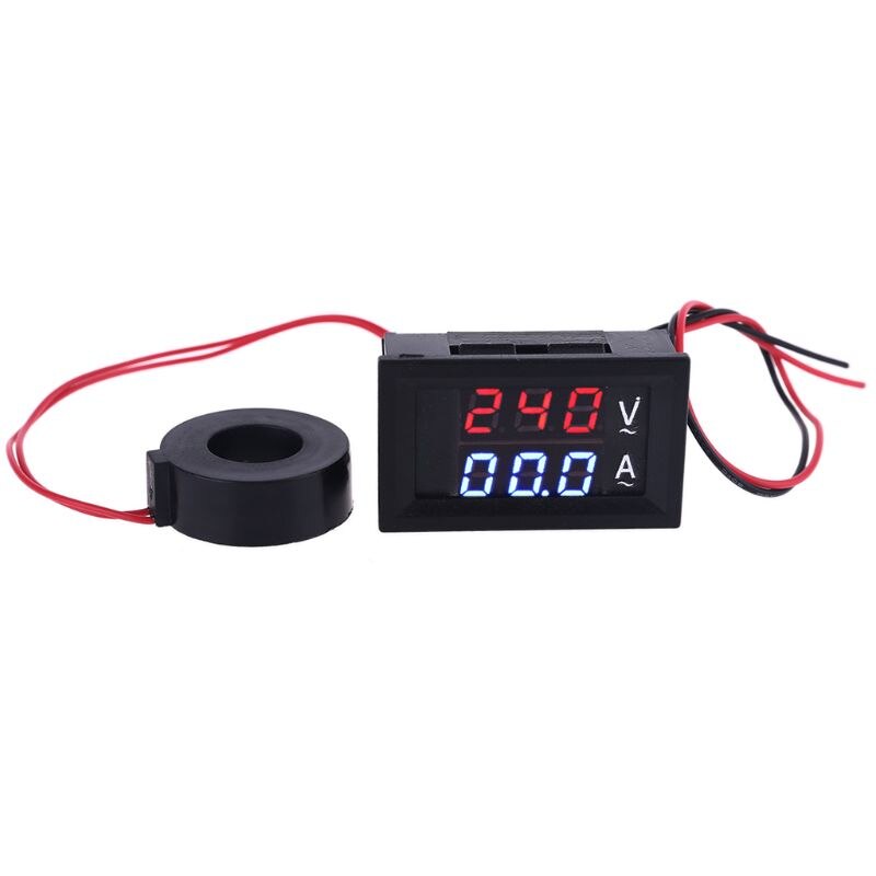0.28" Digital Voltmeter Ammeter AC 60-500V 10A 50A 100A Current Meter Volt Gauge with Current Transformer