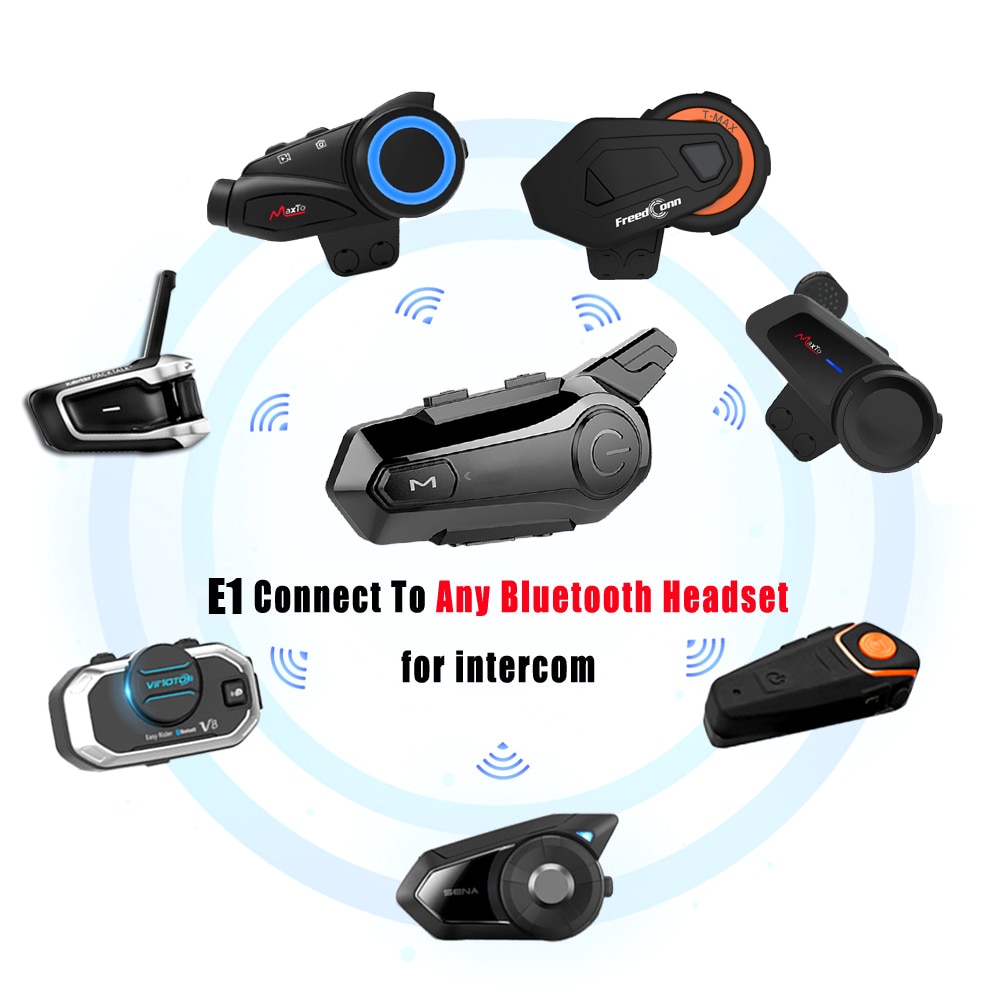 Kebidu-oreillette Bluetooth pour moto, appareil de communication pour casque, Intercom pour 2 motocyclistes, sans fil, portée 100M, musique
