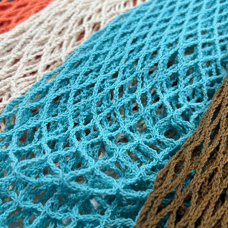 Wasbare katoenen mesh boodschappentassen Katoenen touwtassen Netto boodschappentassen Mesh tassen voor fruitopslag Herbruikbare fruit-groentezak