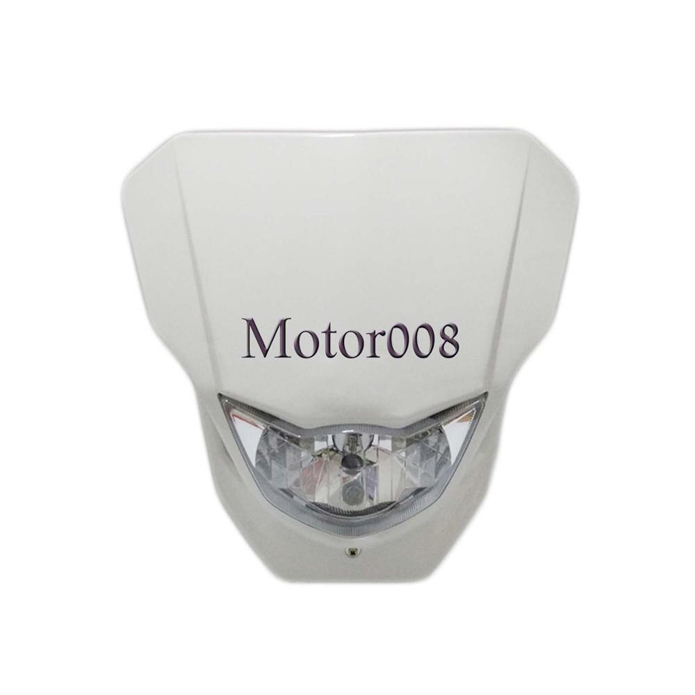 Carenado Universal para faro de motocicleta Enduro, con bombilla, para Motocross, HONDA CRF XR YAMAHA WR YZ YAMAHA YZ: White
