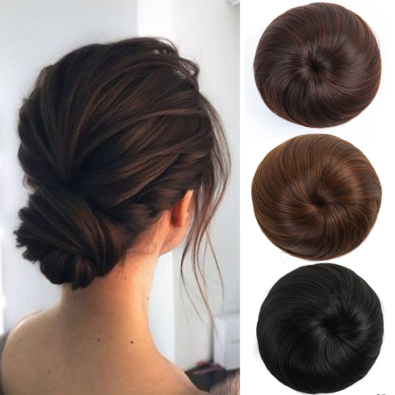 XUANGUANG Woman Hair Chignon Clip In Hairpiece Extensions Nine Colors High Temperature Fiber Hair Bun Donut Chignon