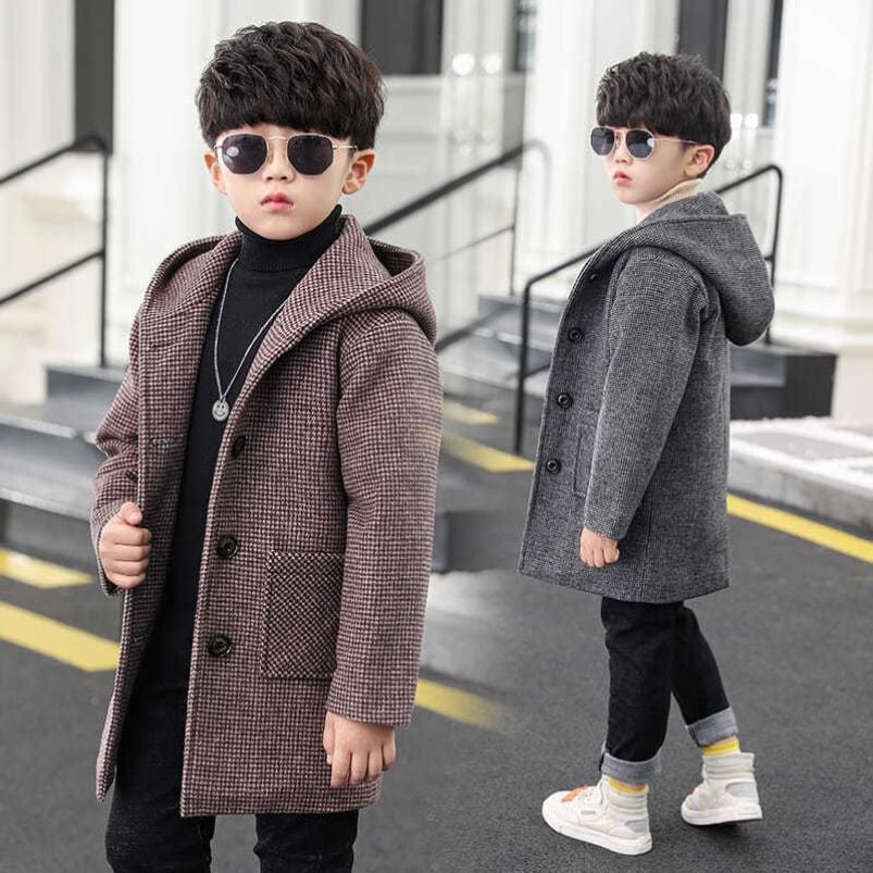 Jacket For Girls Wool &amp; Blends Autumn Winter Trench Coat Kids Girl Woolen Coat Windbreaker Child Outwear Teenagers