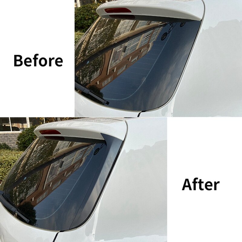 2 Stuks Auto Zonnedak Zonnescherm Clip & 2 Stuks Achter Side Wing Dakspoiler Stickers Trim Cover