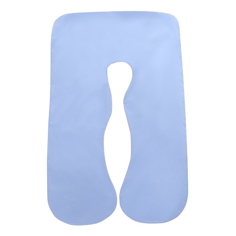 Zwangere Kussensloop Full Body U-Vormig Kussen Cover Side Sleeper Zwangerschap Vrouwen Slapen Ondersteuning Moederschap Kussensloop Met Zip: blue PillowCase