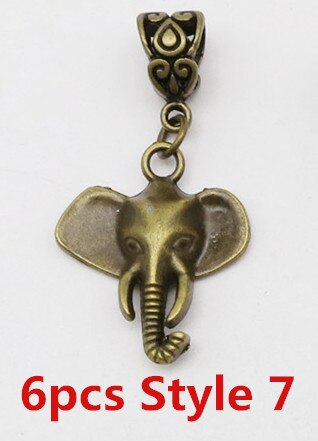 6 Stks/pak Verschillende 6 Stijlen Viking Charms Haar Vlecht Dread Baard Dreadlock Kralen Manchetten Ringen Hoofddeksels Sieraden Voor Mannen Vrouwen: 6pcs Style 7