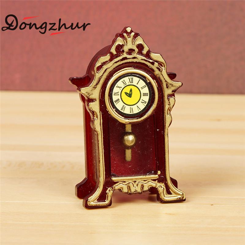 Dongzhur Vintage Mini Klok Poppenhuisminiaturen Kast Accessoires Huis Meubels Poppen Haard Van De Top WWP1266 L9O6