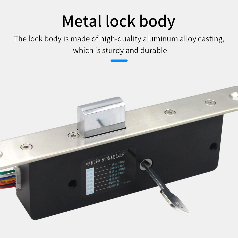 mislykkes sikre stum elektrisk motorlås elektronisk rigellås med nøkkel intelligent kontroll dørkontakt magnetisk deteksjon deadbolt
