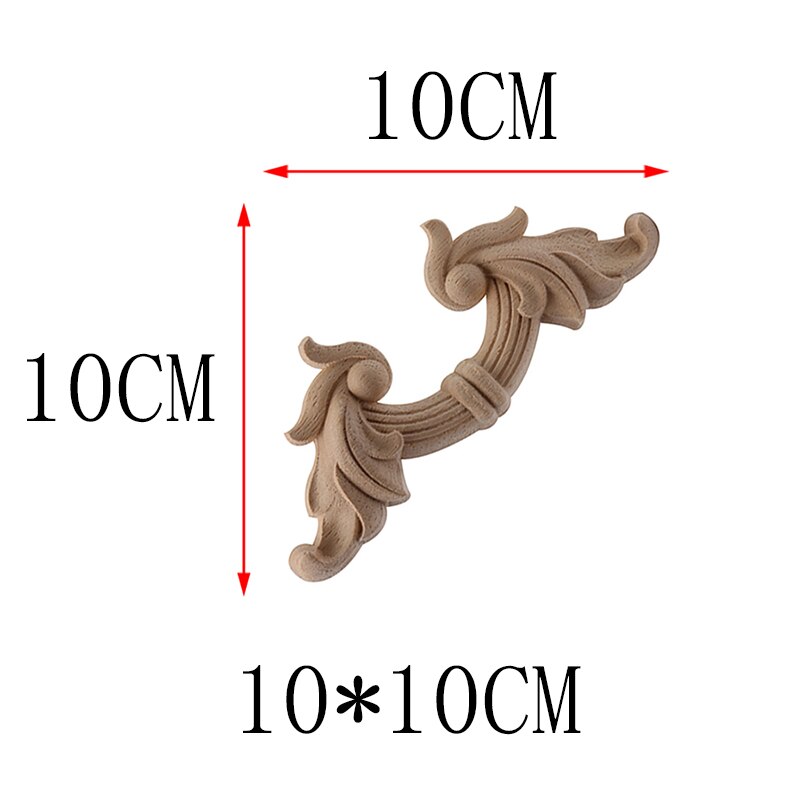 Natural Exquisite Retro Decoration Long Large Leaves Rubber Wood Window Furniture Corner Wood Mouldings Wood Applique Onlay: A43-3