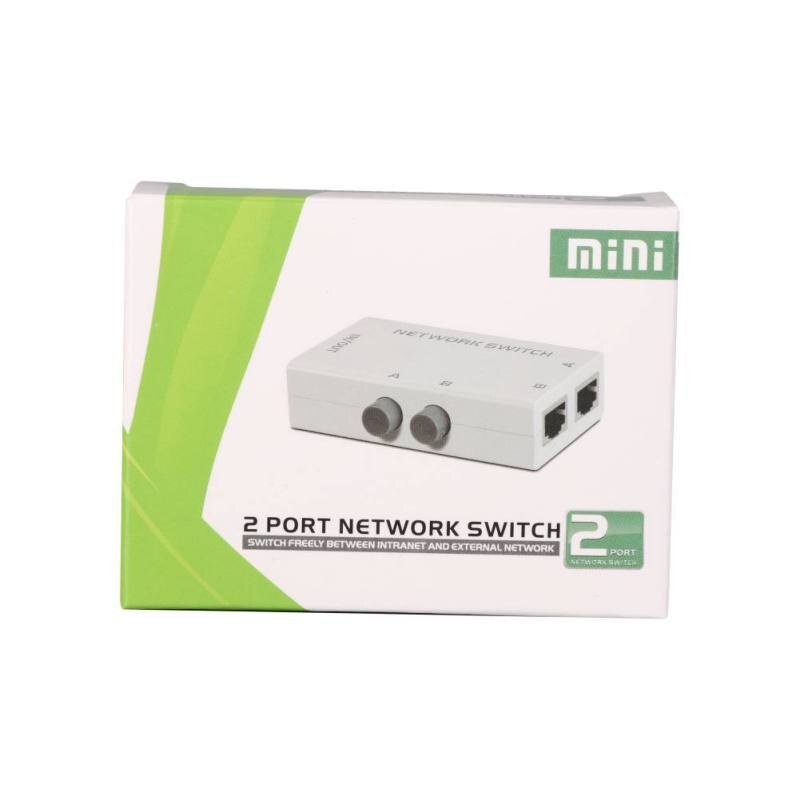 EDAL Mini 2 Port RJ45 RJ-45 Network Switch Ethernet Network Box Switcher Dual 2 Way Port Manual Sharing Switch Adapter HUB
