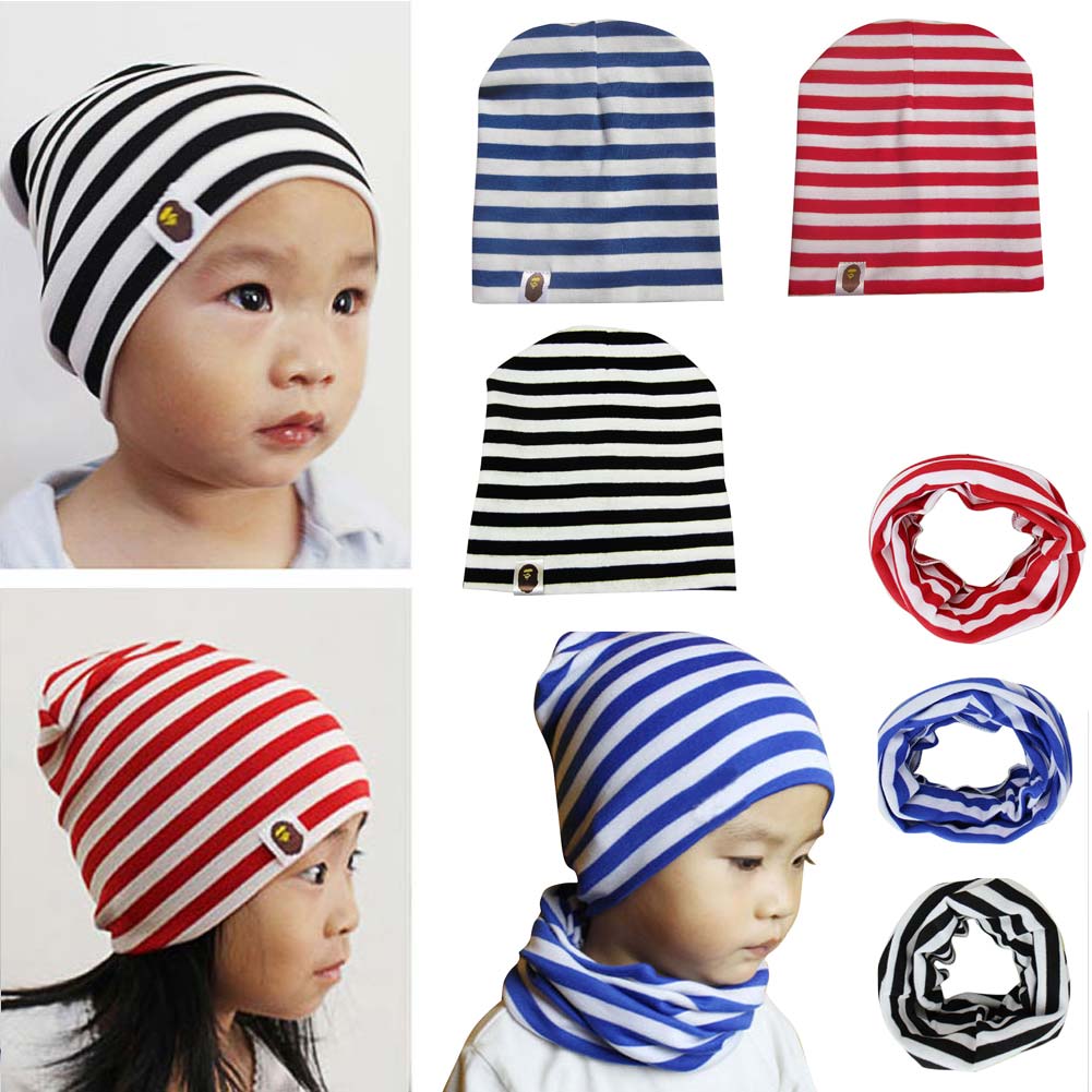 Hat nice camo print bomuld børn hat beanie tørklæde krave fjeder cap børn drenge piger beanies hatte sæt