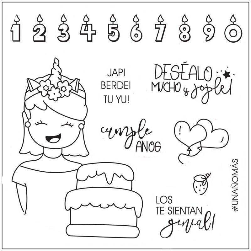 9 timbres de dessin animé espagnol pour filles | Bon ami/timbre de bain Transparent pour bricolage, scrapbooking/artisanat de découpe d'album photo, pochoirs: 404529