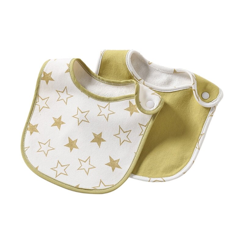 2Pcs Babyvoeding Bib Waterdicht Schort Handdoek Peuter Diner Bandana Spuugdoekjes: 1