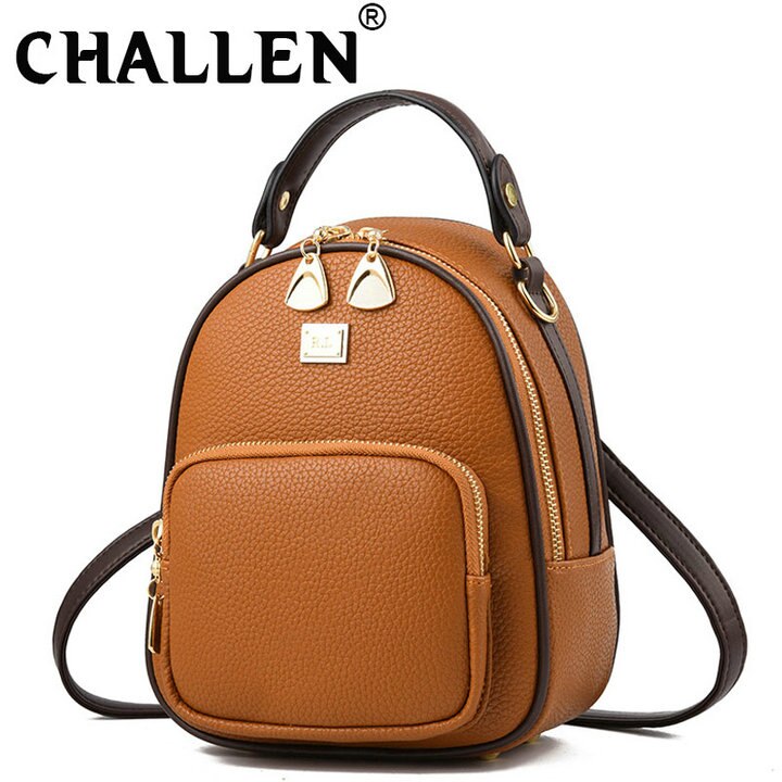 Leather Vintage Shoulder Backpack bag Women mini samll Backpack School Bag girls Travel phone Bags B42-88