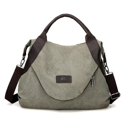 Cosimo Perla Canvas Tote Bag - Large Hobo Shoulder Bag for Women - Casual Everyday Shopping Purse: Army Green