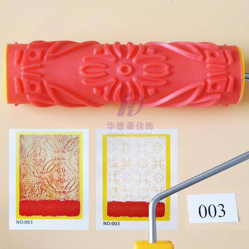 7 zoll Muster Roller pinsel Silica gel Farbe roller Geprägte Textur Malerei Werkzeuge für Wand Dekorative Haushalt Pinsel: 003
