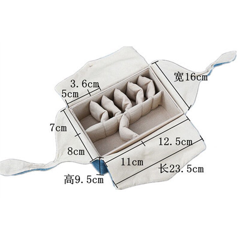Borsa da viaggio portatile da viaggio borsa da tè per teiera tazza da tè tazza da tè in cotone e lino accessori per cerimonia del tè