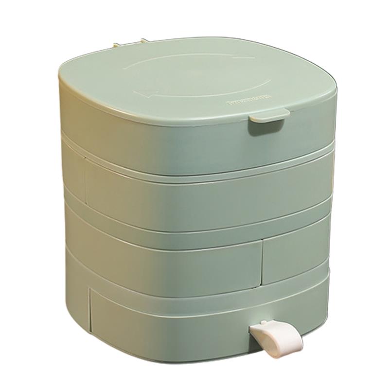 Rotating Jewelry Box Multi Layer Jewelry Organizer Functional Earrings Necklace Ring Classification Storage Organizer: green