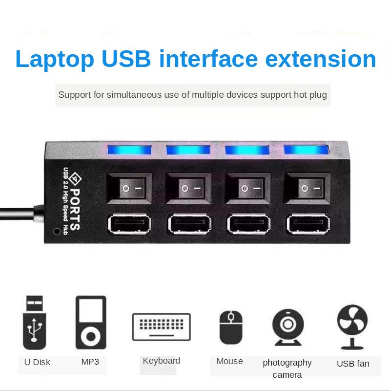 7 hub usb 3.0 multi divisor usb 4 hub usb uso adaptador de energia 4/7 porta múltipla expansor 2.0 3.0 hub com interruptor para pc