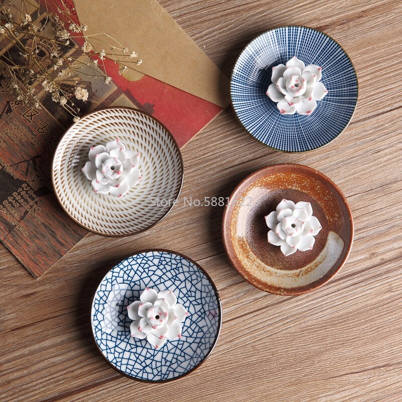 Japanese Traditional Style Ceramic Dinner Plates Porcelain Dishes Saucer plate Sushi plate Rice Noddle Dinnerware