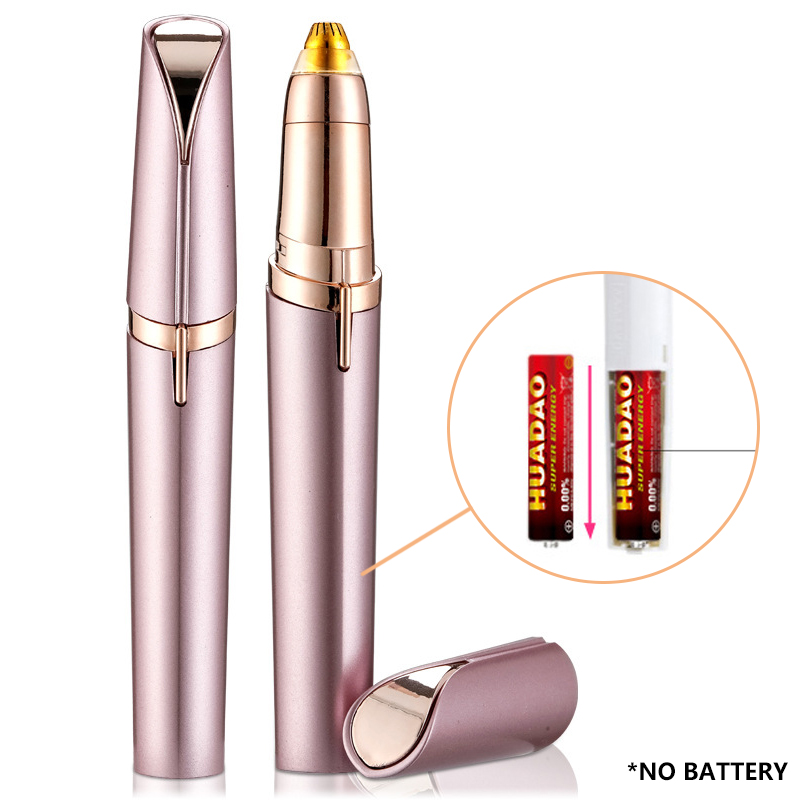 USB Elektrische Wenkbrauw Epilator Professionele Wenkbrauw Trimmer Mini Draagbare Shaper Scheerapparaat Scheerapparaat Voor Make Up Pijnloos Ontharing: Geborsteld Chroom