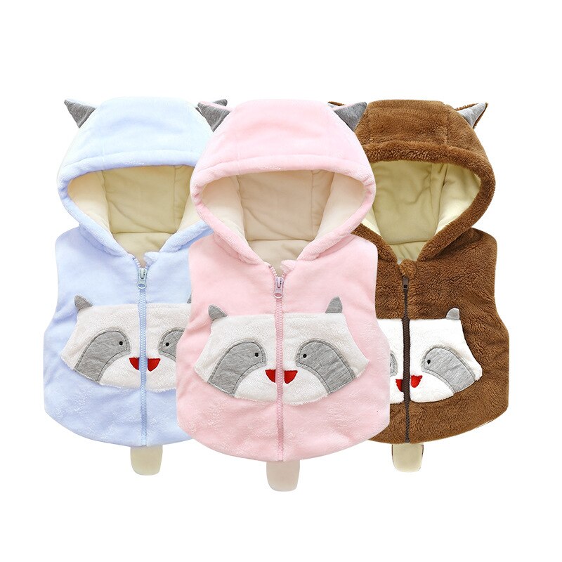 automne hiver bébé polaire gilet dessin animé chat épaissir coton bébé fille gilet enfant en bas âge garçons veste sans manches