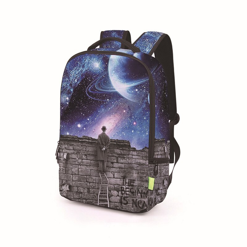 DIOMO Teenager Trend 3D Splash Ink Graffiti Colorful Eye Backpack for Men School Backpack for Boy and Girl Kids: 7 Starry sky