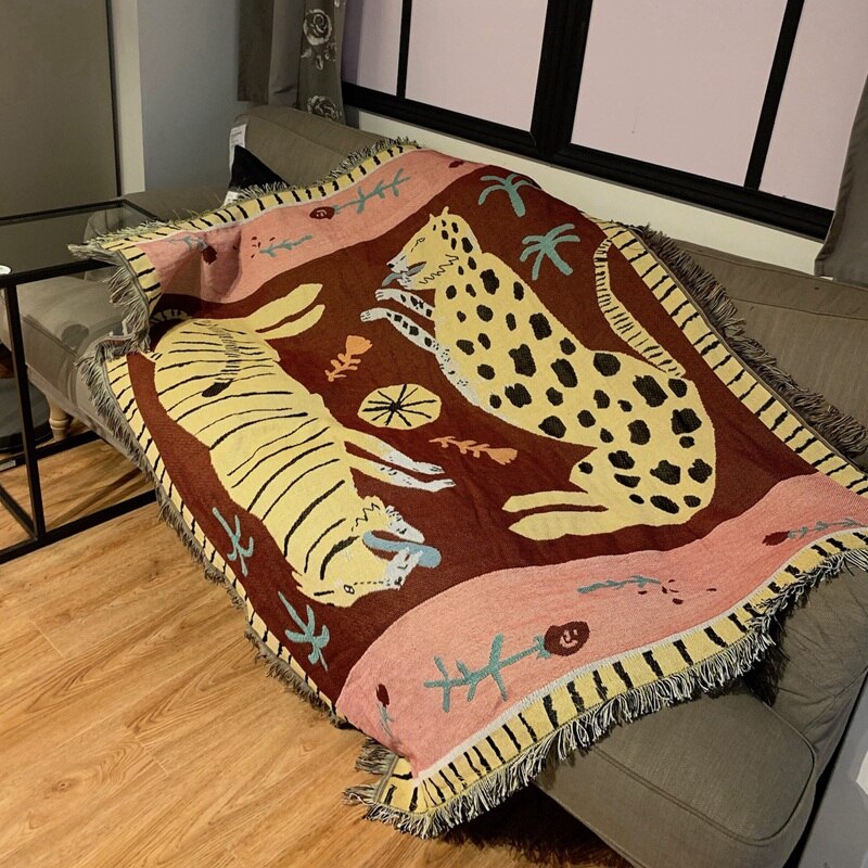 Vrijetijdsdeken tapijt decoratie poeder dier luipaard luipaard tapijt bank vrijetijdsdeken wandtapijt bankkussen