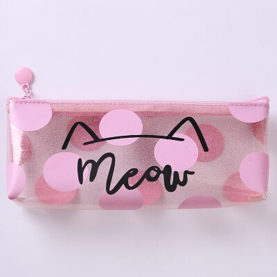 Cartoon Transparante Dier Etui Leuke Fruit Potlood Bag Storage Pouch Kantoor Schoolbenodigdheden Zakka: ban dian