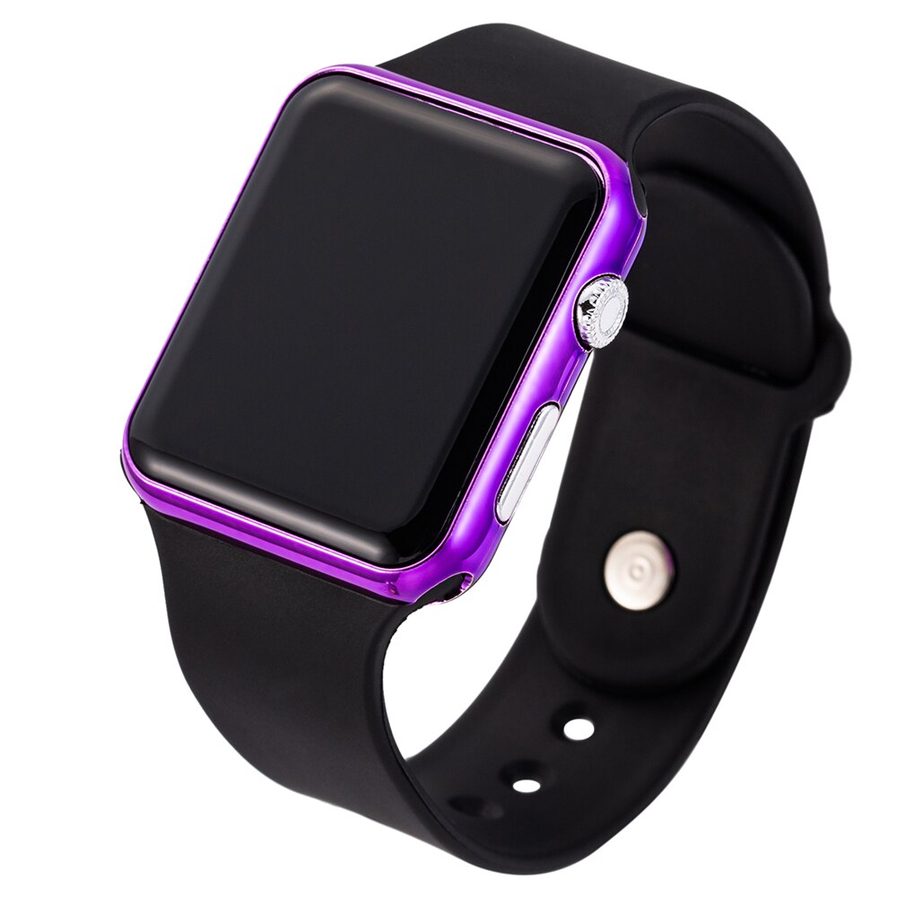 Frauen Männer Digitale Uhr Sport Silikon Armbanduhr frauen Uhren Elektronische Uhr LED Damen Uhr reloj digital mujer zegarek: Black Purple