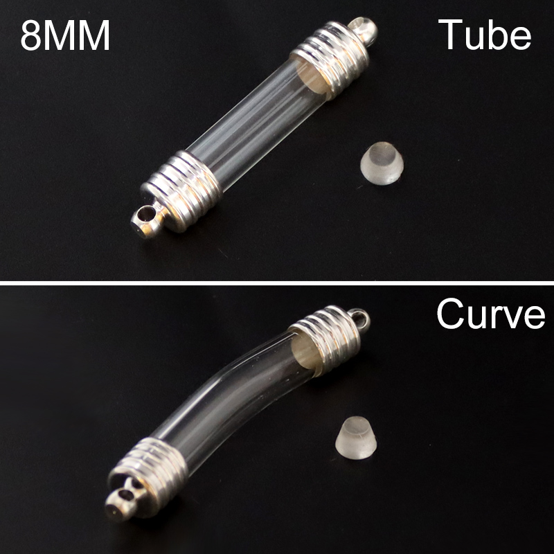 8PCS 8MM Glass Tube Vial Pendant Bracelet Name on Rice DIY Bracelets Wishing Glass Bottle Jewelry Finding