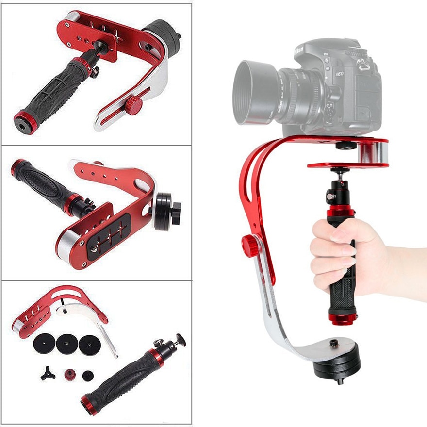 Aluminium Handheld Stabilizer 1/4 3/8 Schroef Gimbal DSLR Video Camera Stabilizer Steady voor GoPro voor Cannon Sony Nikon SLR Camera