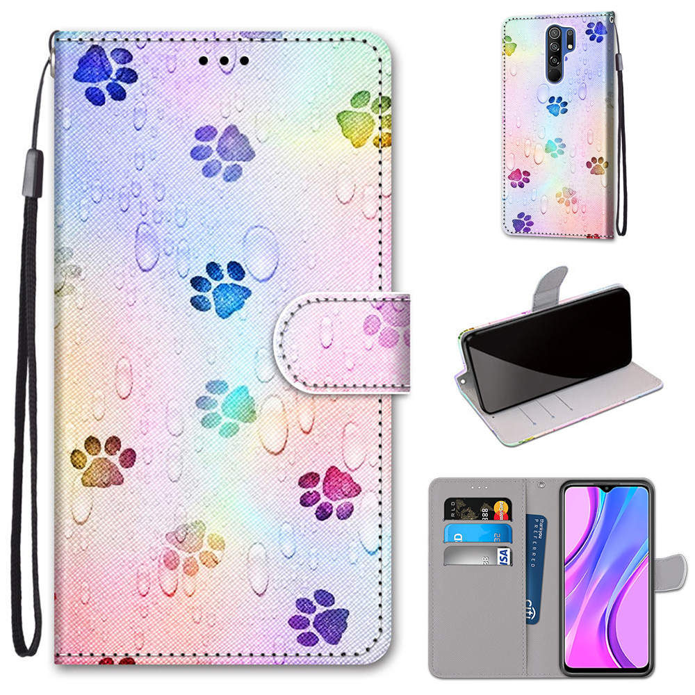 Custodia per Xiaomi Redmi 9 custodia Flip portafoglio in pelle custodia magnetica per Xiaomi Redmi 9 Redmi 9 custodie per libri Cute Anime Cat Fundas Bag: 4