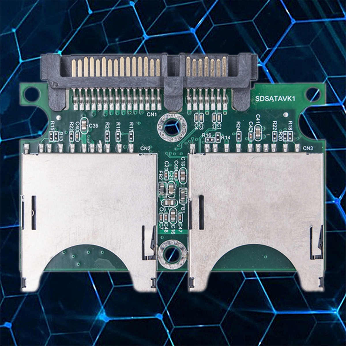 M16KDual SD to SATA Converter Industrial-Grade SD to SATA Adapter Card 15PIN+7PIN SD to Serial Adapter Card