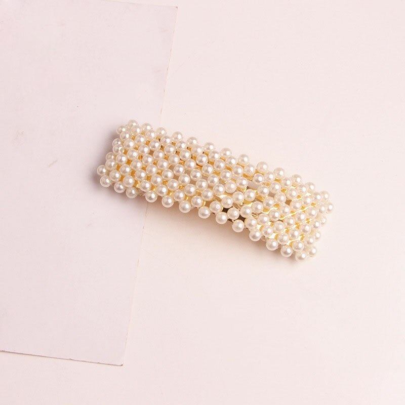 Pearl Hair Clip for Women Girl Korean Snap Barrette Stick Hairpin Hair Styling Accessories: 3