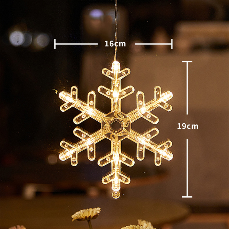 Weihnachts-led-lichterkette mit schneeflocken, weihnachtsmann-anhänger, fensterdekoration für zuhause, weihnachten, navidad-jahresdekoration: Xl / Fluoreszenzgelb