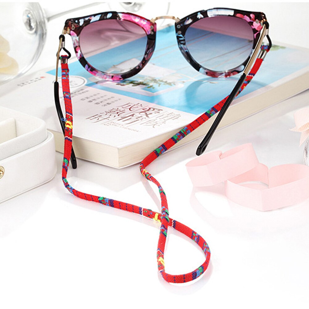 Lunettes de soleil en coton cordon de cou | Pratique, lunettes de soleil, cordon de fixation, sangle porte-lanière lunettes cordon ethnique haut de gamme, chaîne de lunettes