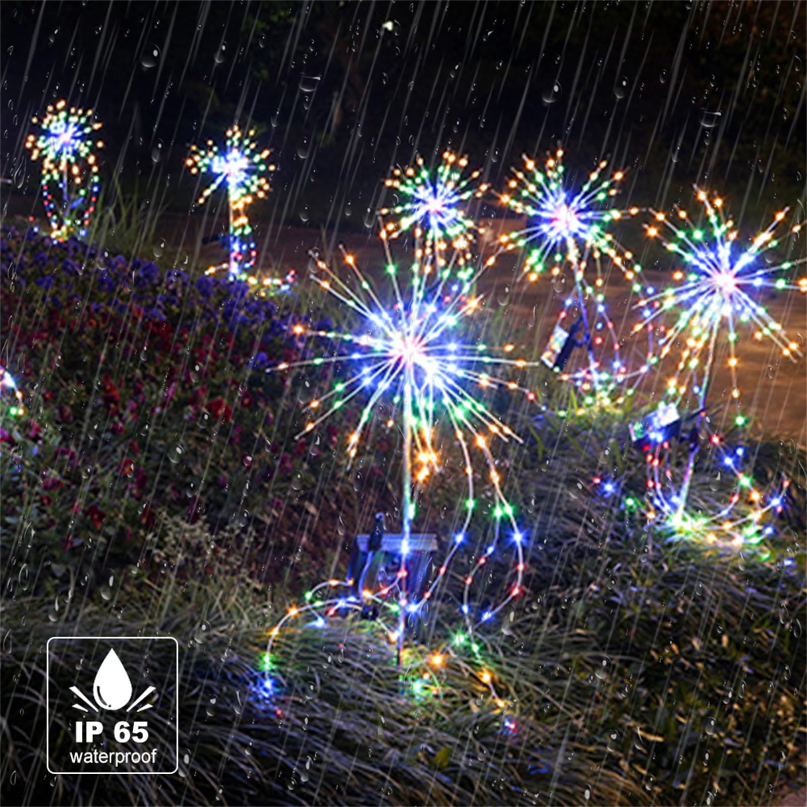 Luci per fuochi d'artificio a energia solare lampada da giardino per esterni impermeabile a portato 8 modalità di illuminazione per decorazioni di Halloween di natale per feste in giardino