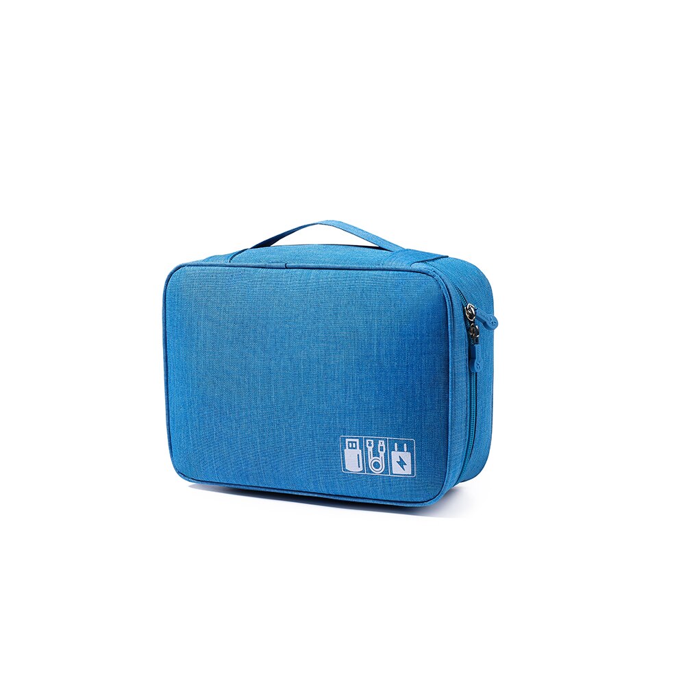 Travel Cable Bag Portable Digital USB Gadget Organizer Charger Wires Cosmetic Zipper Storage Pouch kit Case Accessories Supplies: Red