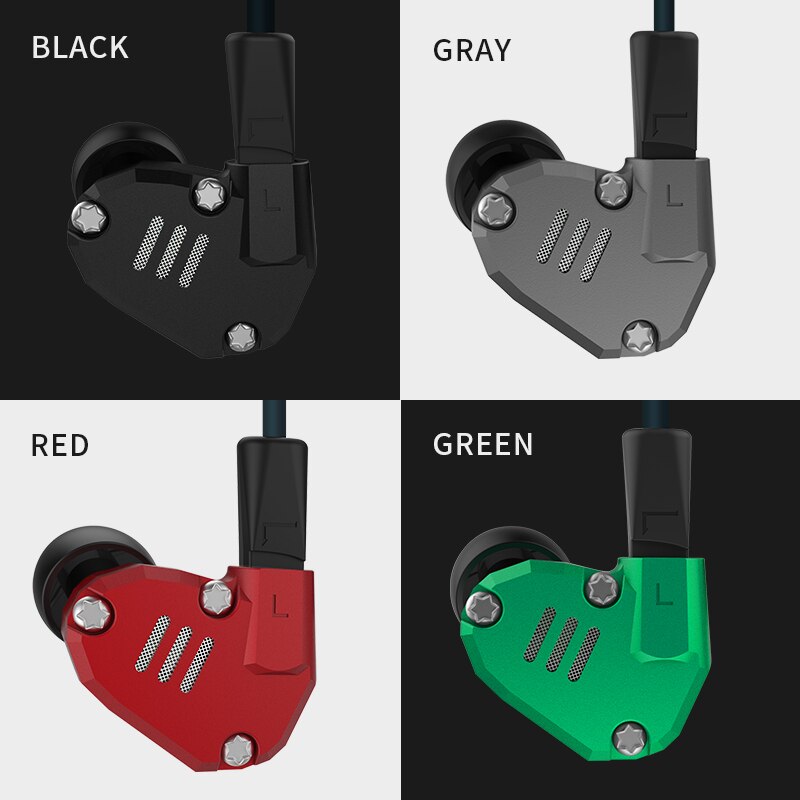 KZ-Auriculares con controladores 2DD + 2BA, monitores estéreo HIFI, deportivos, con tecnología híbrida, cancelación de ruido, para juegos, KZ ZS6 8