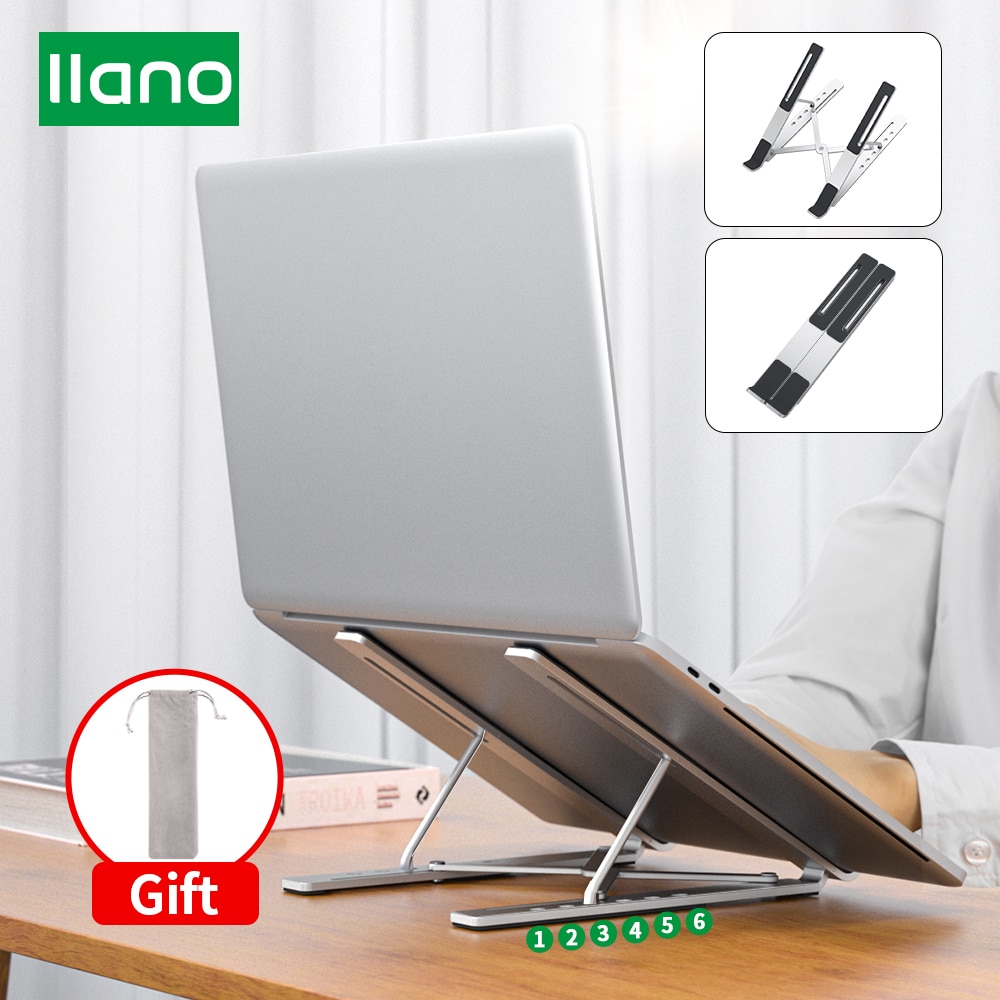 Llano Opvouwbare Laptop Stand Houder Verstelbare Notebook Stand Draagbare Laptop Cooling Tablet Ondersteuning Voor Ipad/Macbook Air Pro 13