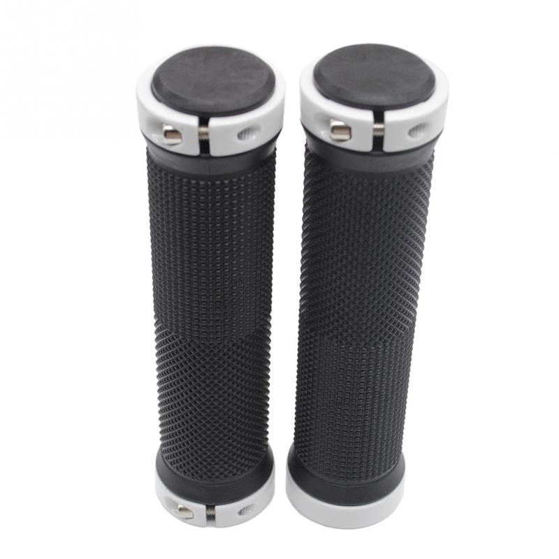 1 pair Road Cycling Handlebar Grips Anti-Skid Rubber Bicycle Grips Mountain Bike Lock On Bicycle Handlebars End Grips: Silver