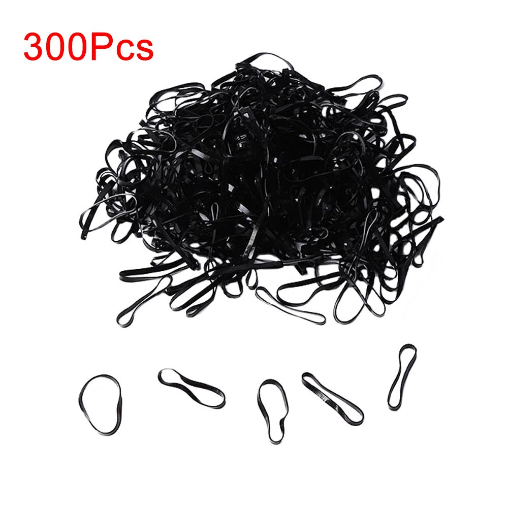 1000 stk/pakning engangs gummistrikk tyggegummi for jenter fargerik liten hestehaleholder elastiske hårbånd hårtilbehør: 300 stk