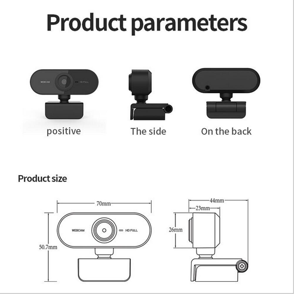 Breedbeeld Video Werk Woonaccessoires Hd 1080P Web Camera Usb Ingebouwde Microfoon Voor Computer Laptop Video-opname